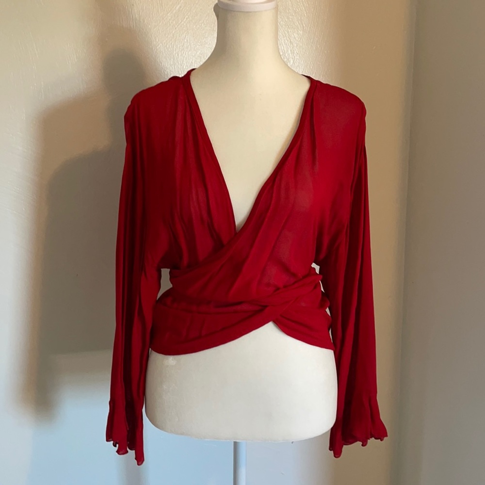 White Rice Wrap Top